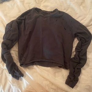 ZARA CROPPED GRAY SWEATSHIRT  - SIZE L